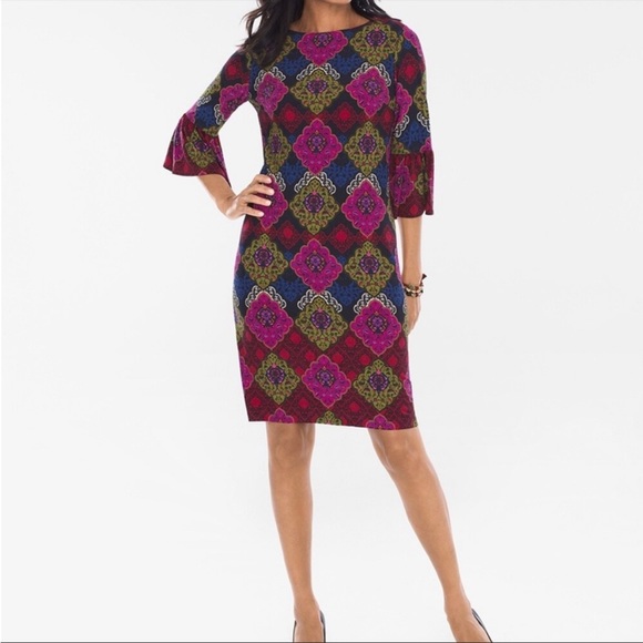 chico's ladies dresses | | Chicos Dress hydrangea print
